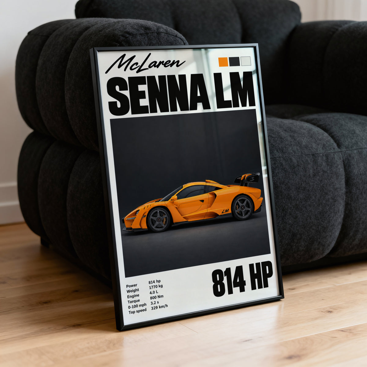 Vintage McLaren Senna LM Print, Supercar Wall Art