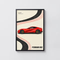 Vintage Ferrari 812 Print, Red Supercar Wall Art