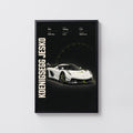 Vintage Koenigsegg Jesko Print, Supercar Wall Art