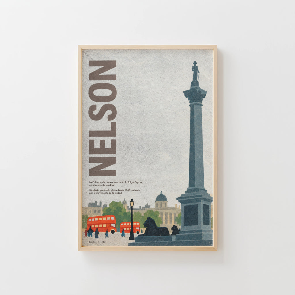 Vintage Nelson's Column Poster, London Wall Art Print