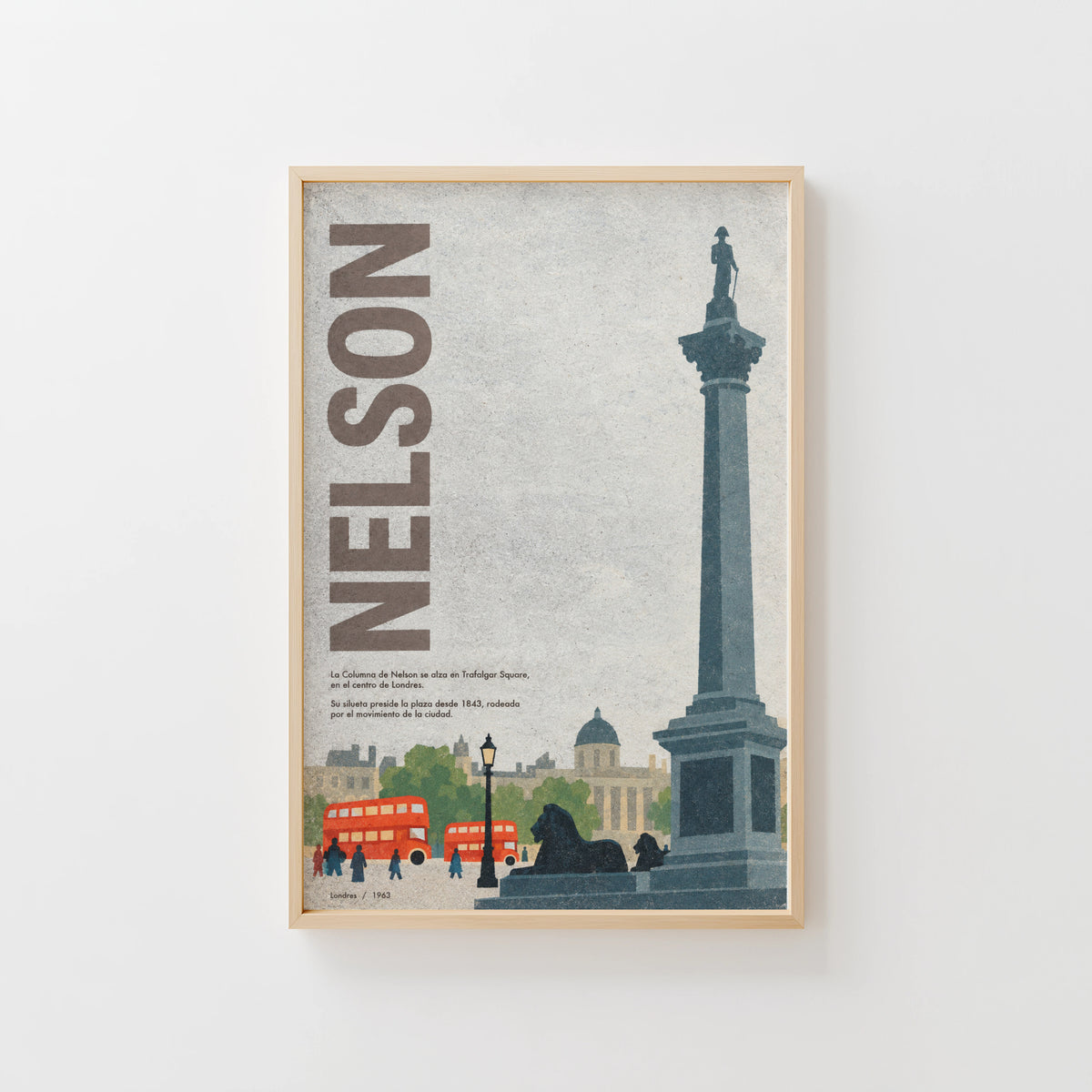 Vintage Nelson's Column Poster, London Wall Art Print