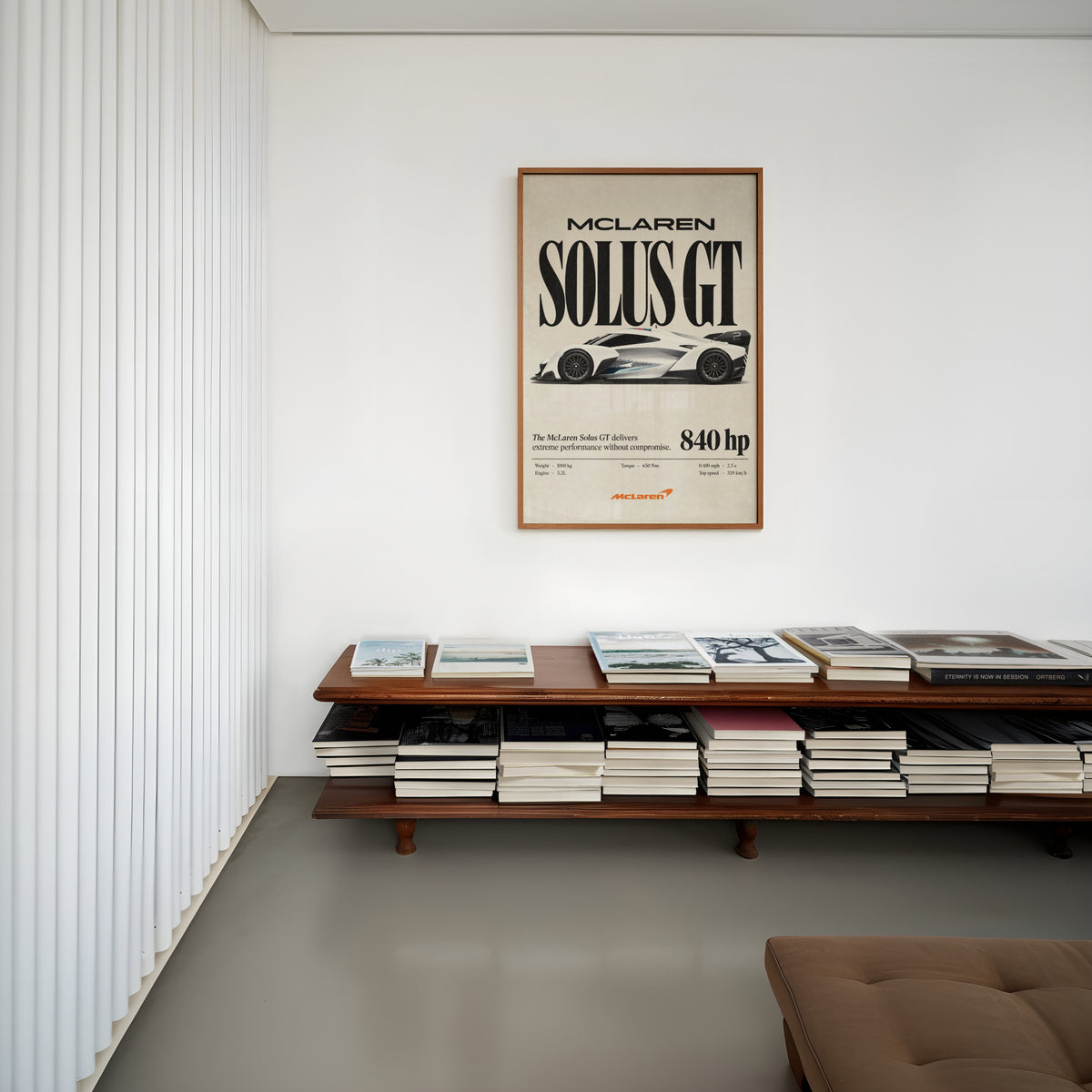 Vintage McLaren Solus GT Print, Supercar Wall Art