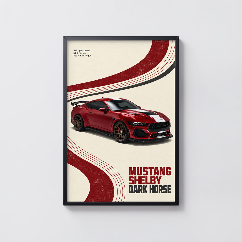 Vintage Mustang Shelby Dark Horse Print