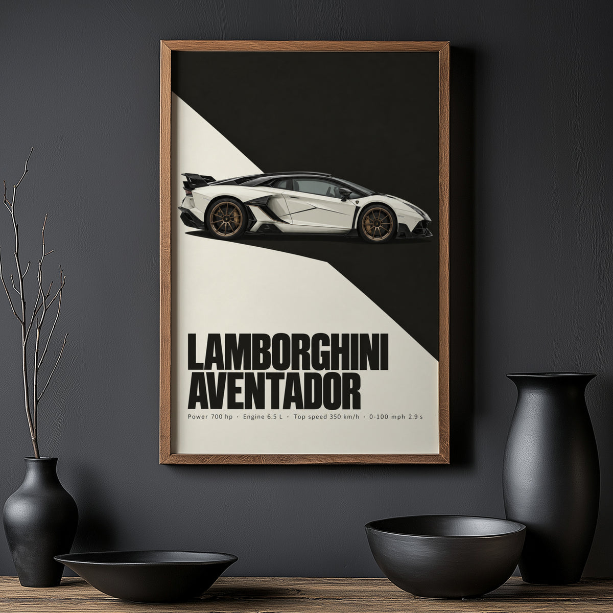 Vintage Lamborghini Aventador Print, Car Poster