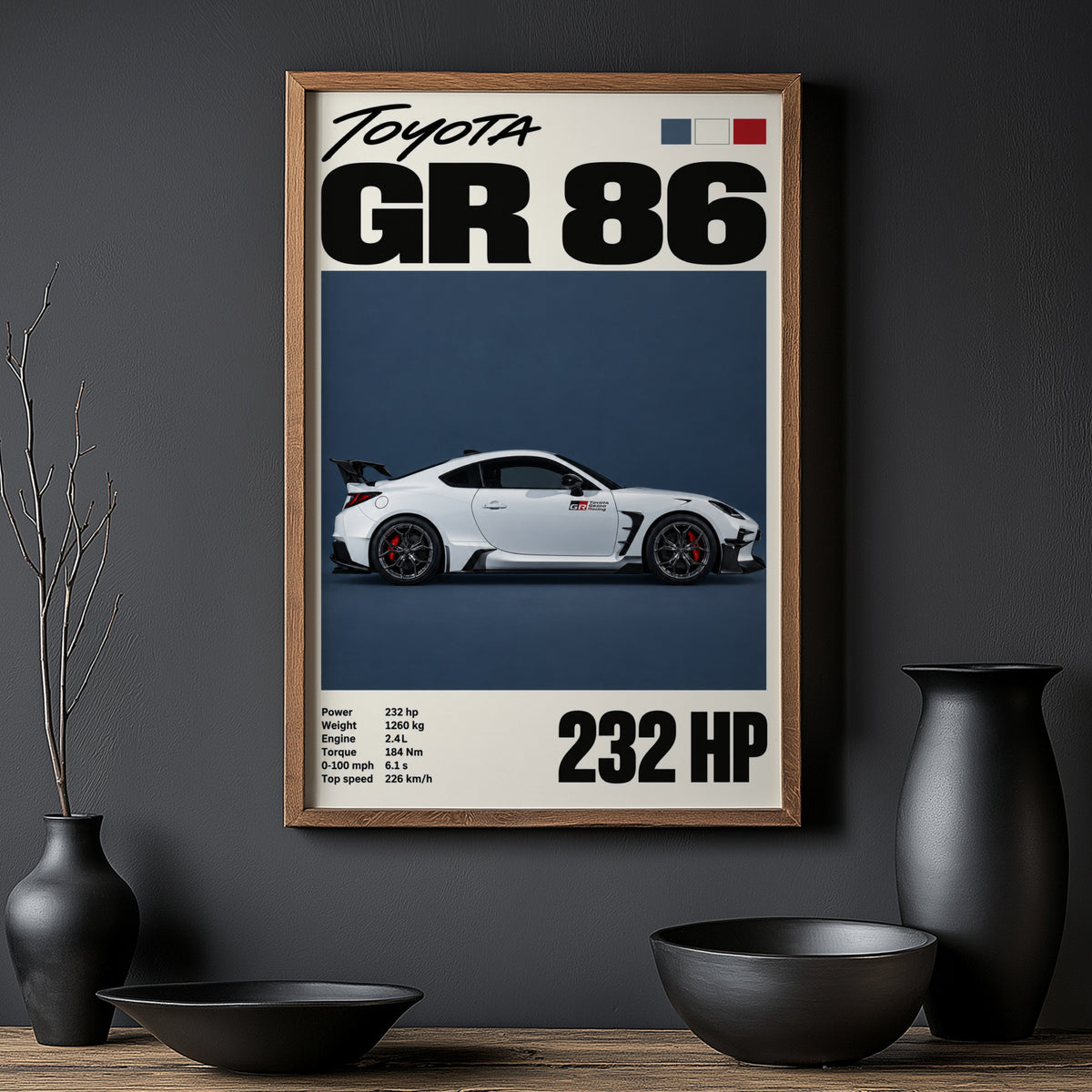 Vintage Toyota GR 86 Print, Car Wall Art