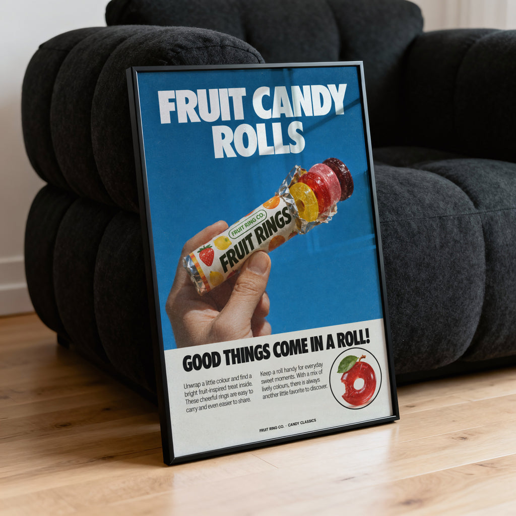 Vintage Fruit Candy Poster, Retro Kitchen Wall Art, Print