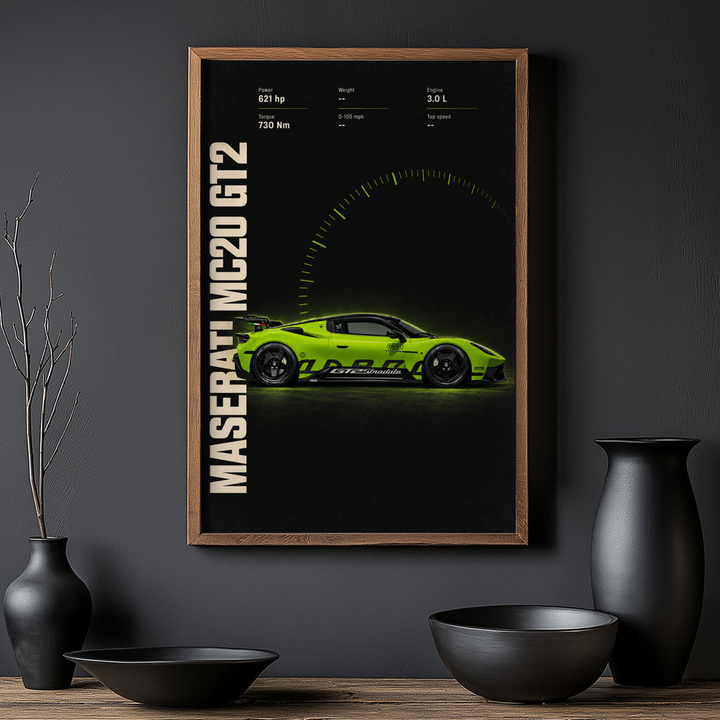 Vintage Maserati MC20 GT2 Print, Car Wall Art