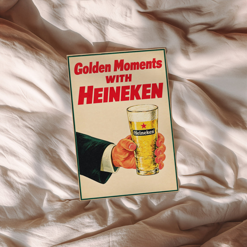 Vintage Heineken Beer Print, Poster, Pub Wall Art