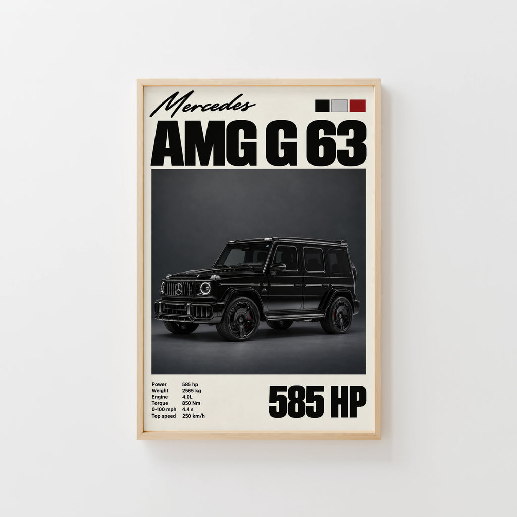 Vintage Mercedes AMG G63 Print, Car Wall Art