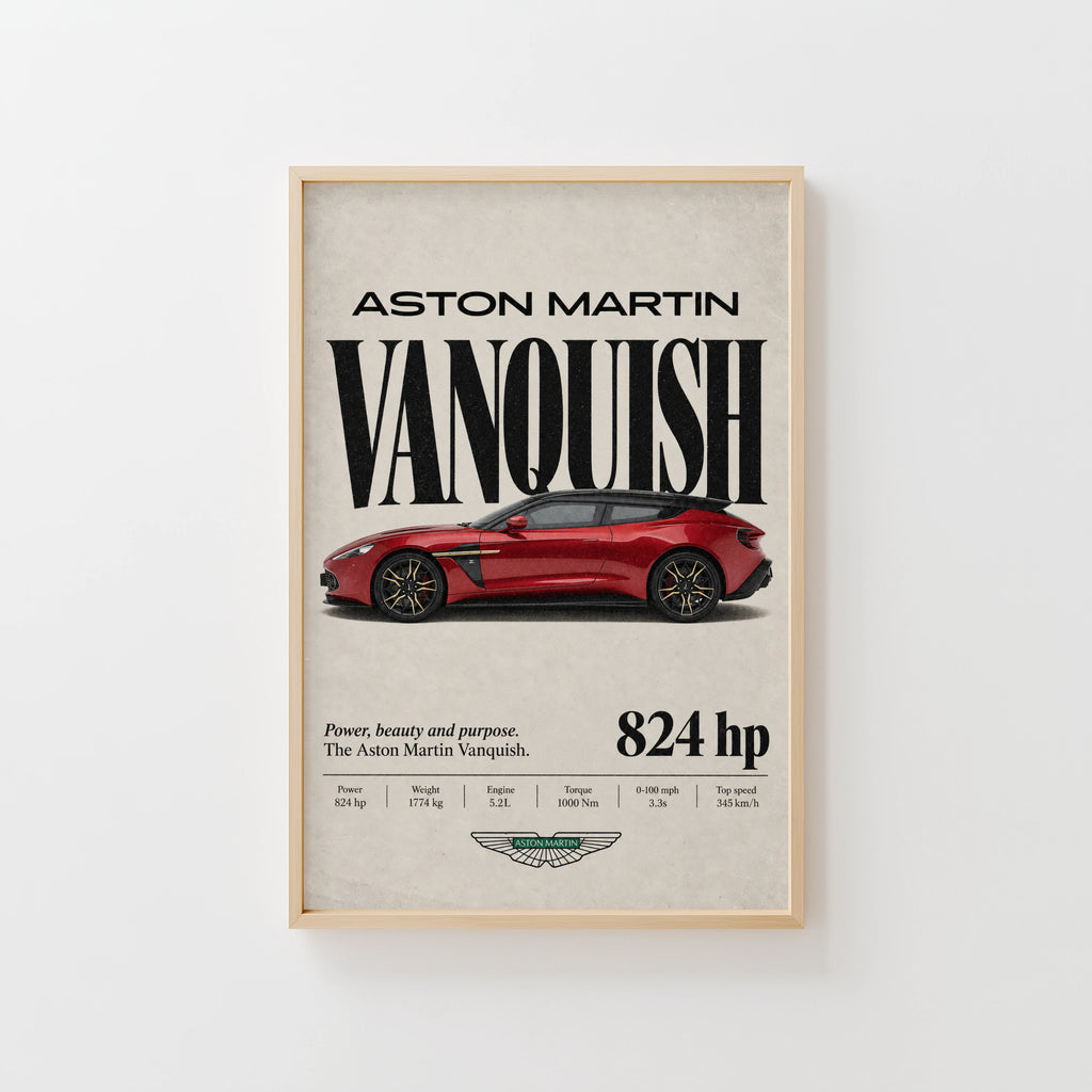 Vintage Aston Martin Vanquish Print, Car Wall Art