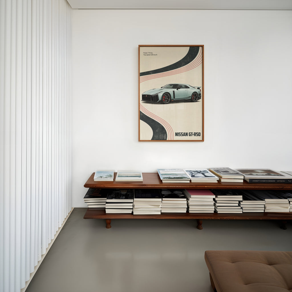 Vintage Nissan GT-R50 Print, Retro Car Wall Art