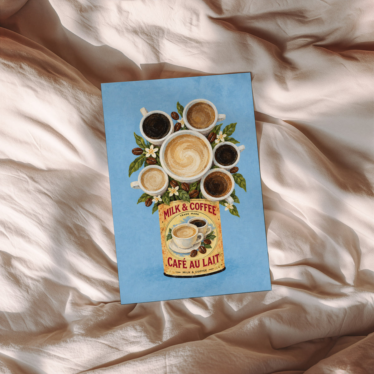 Vintage Coffee Print and Poster, Cafe au Lait Kitchen Art