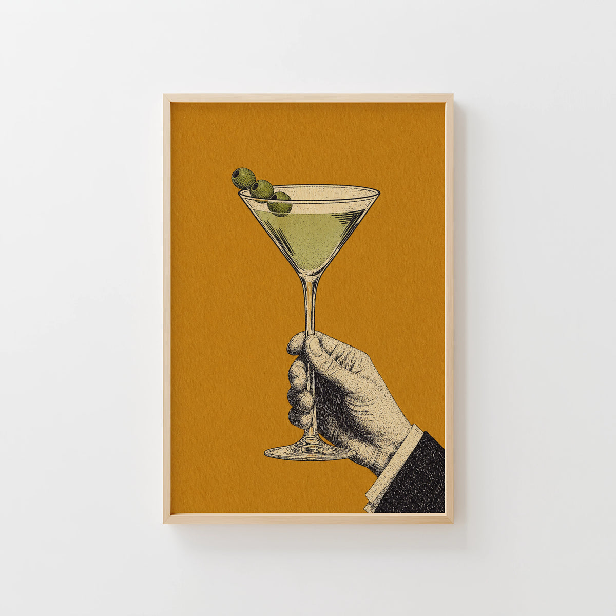 Vintage Martini Print Poster, Cocktail Bar Wall Art