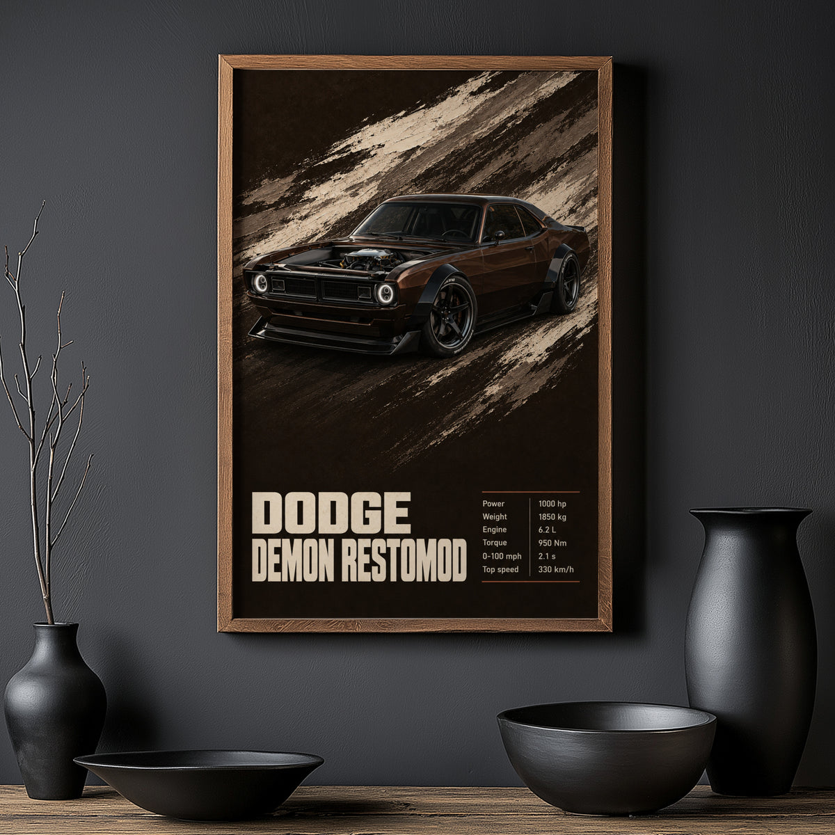 Vintage Dodge Demon Restomod Muscle Car Print