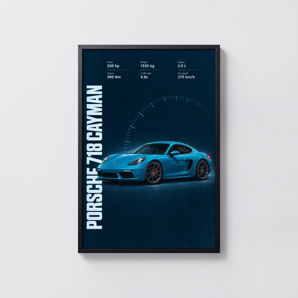 Vintage Porsche 718 Cayman Print, Car Wall Art