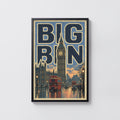 Vintage Big Ben Poster, London Wall Art, Westminster Print