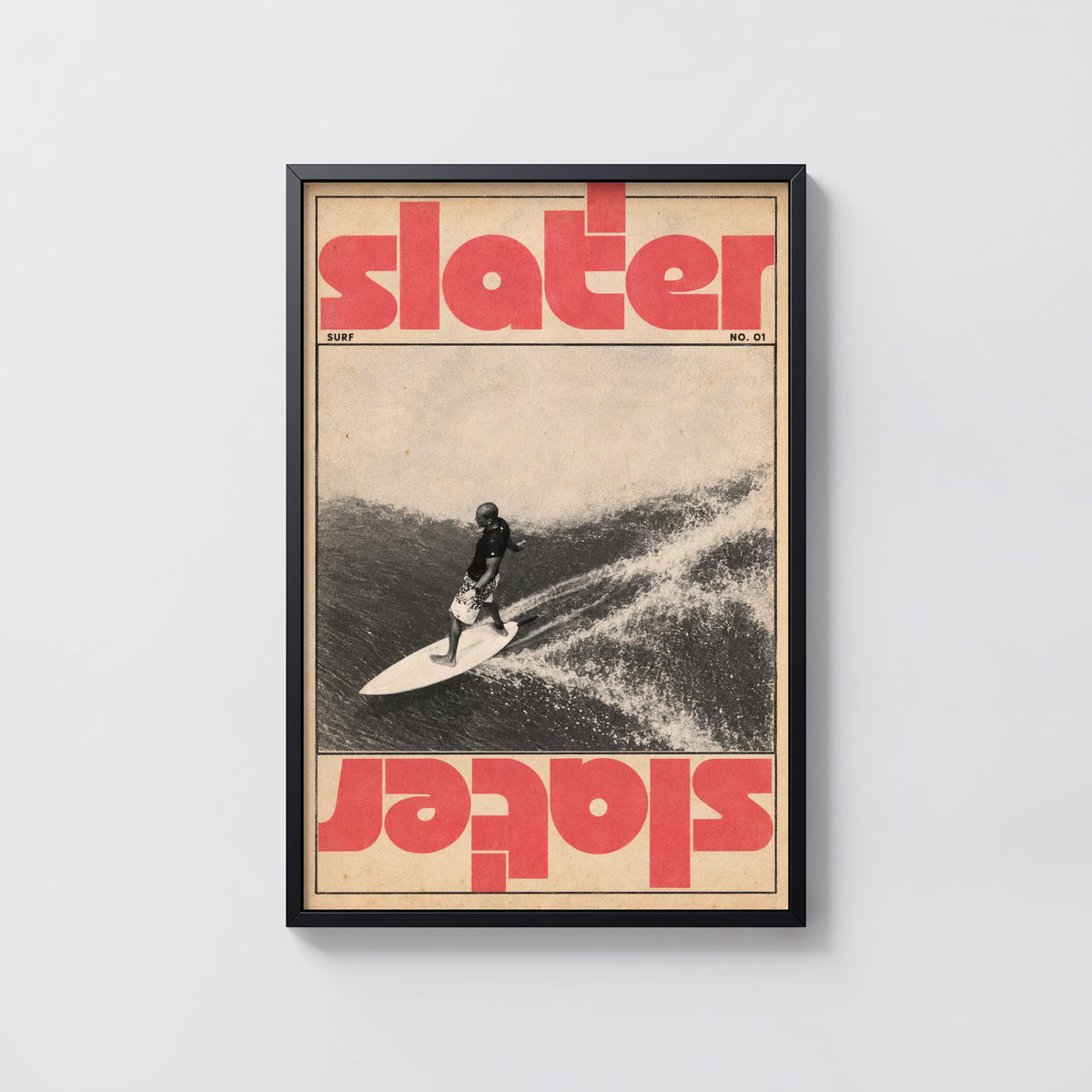 Vintage Slater Surf Print, Surfing Poster, Retro Wall Art