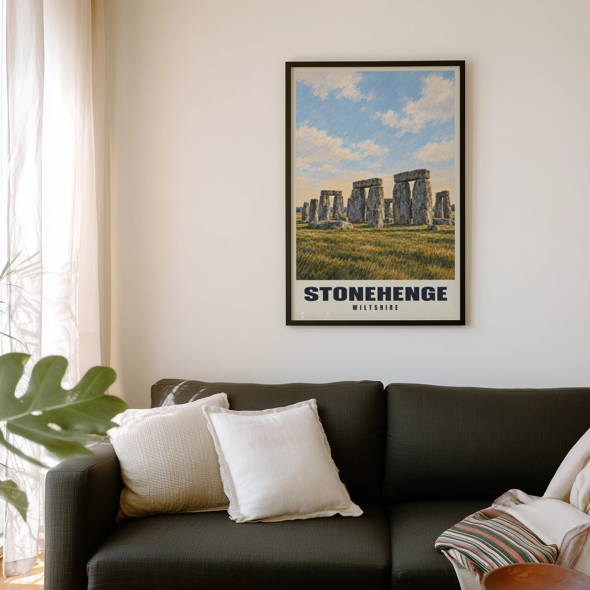 Vintage Stonehenge Poster, Wiltshire Wall Art, England Print