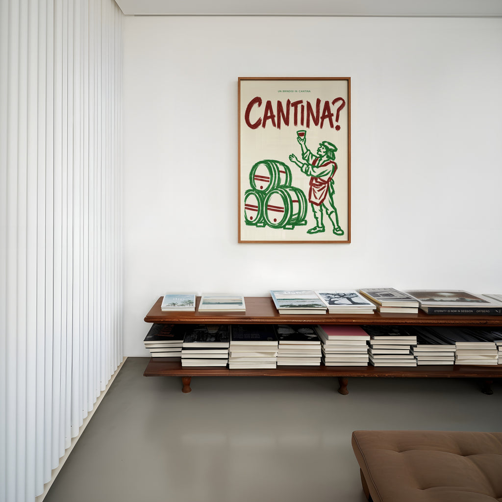 Vintage Cantina Print Poster, Italian Wine Cellar Art