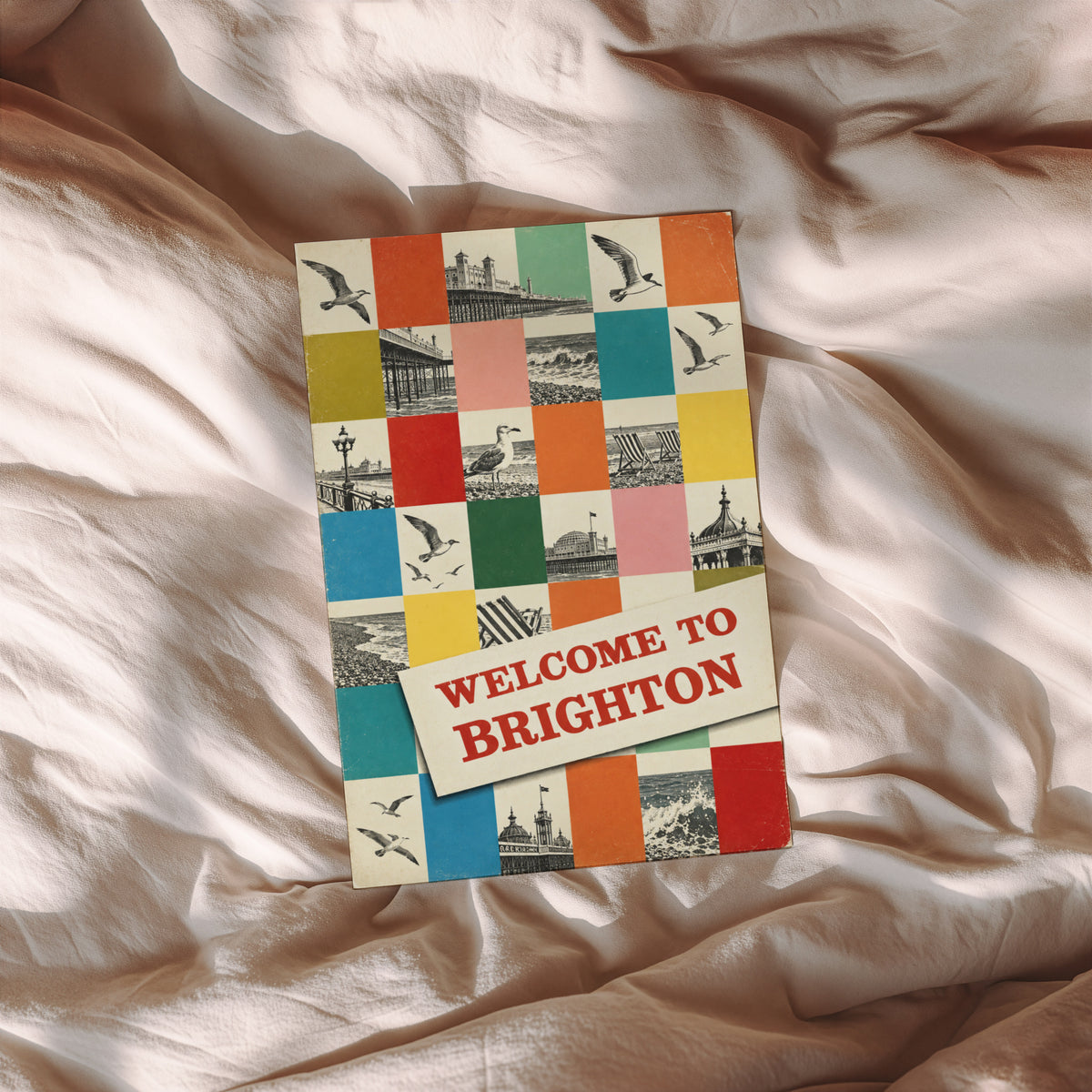 Vintage Brighton Poster, Seaside Wall Art, Pier Print
