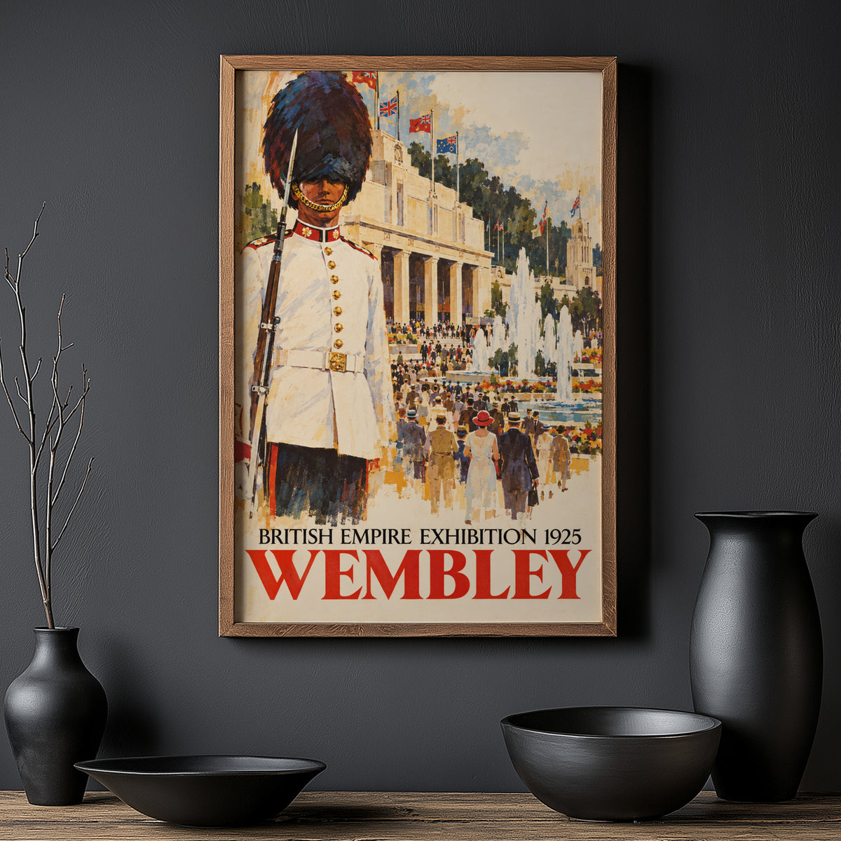 Vintage Wembley London Poster, 1925 Exhibition Wall Art
