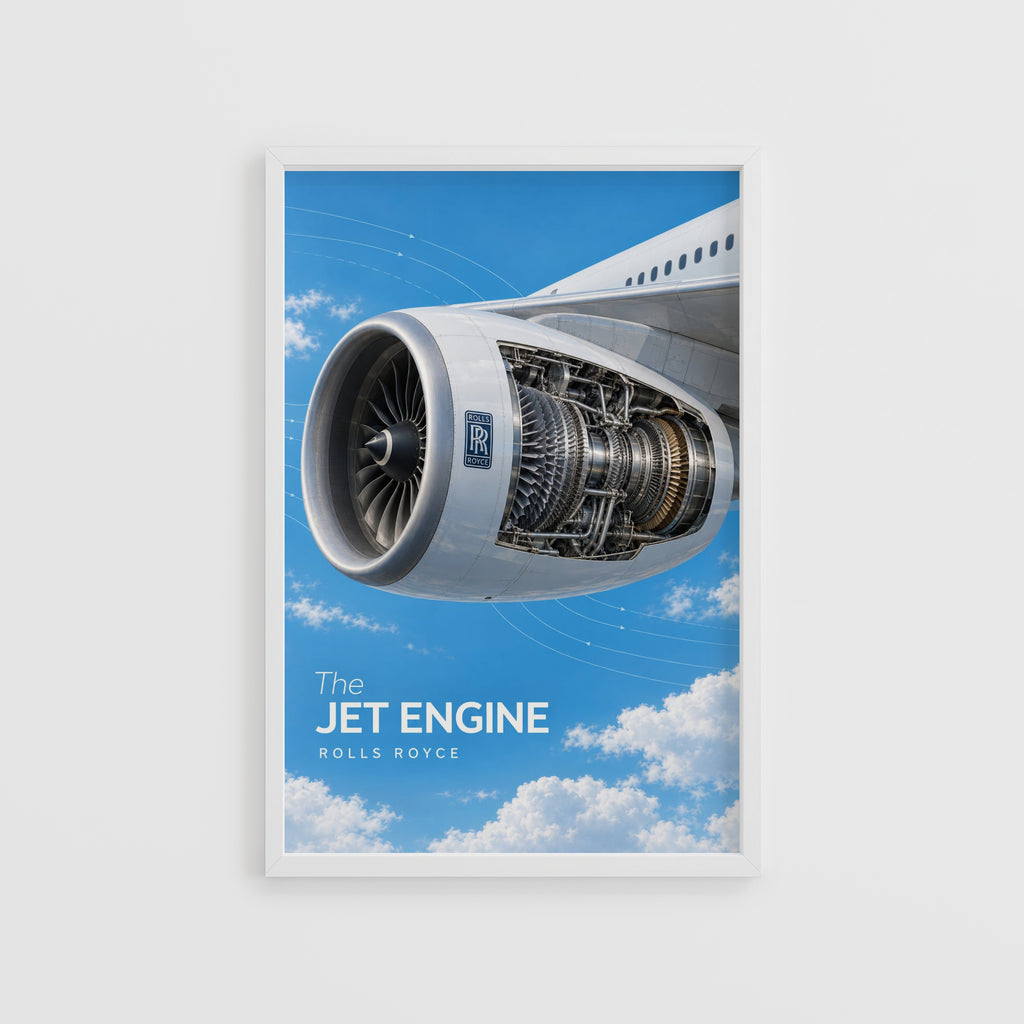 Vintage Jet Engine Poster, Aviation Wall Art Print
