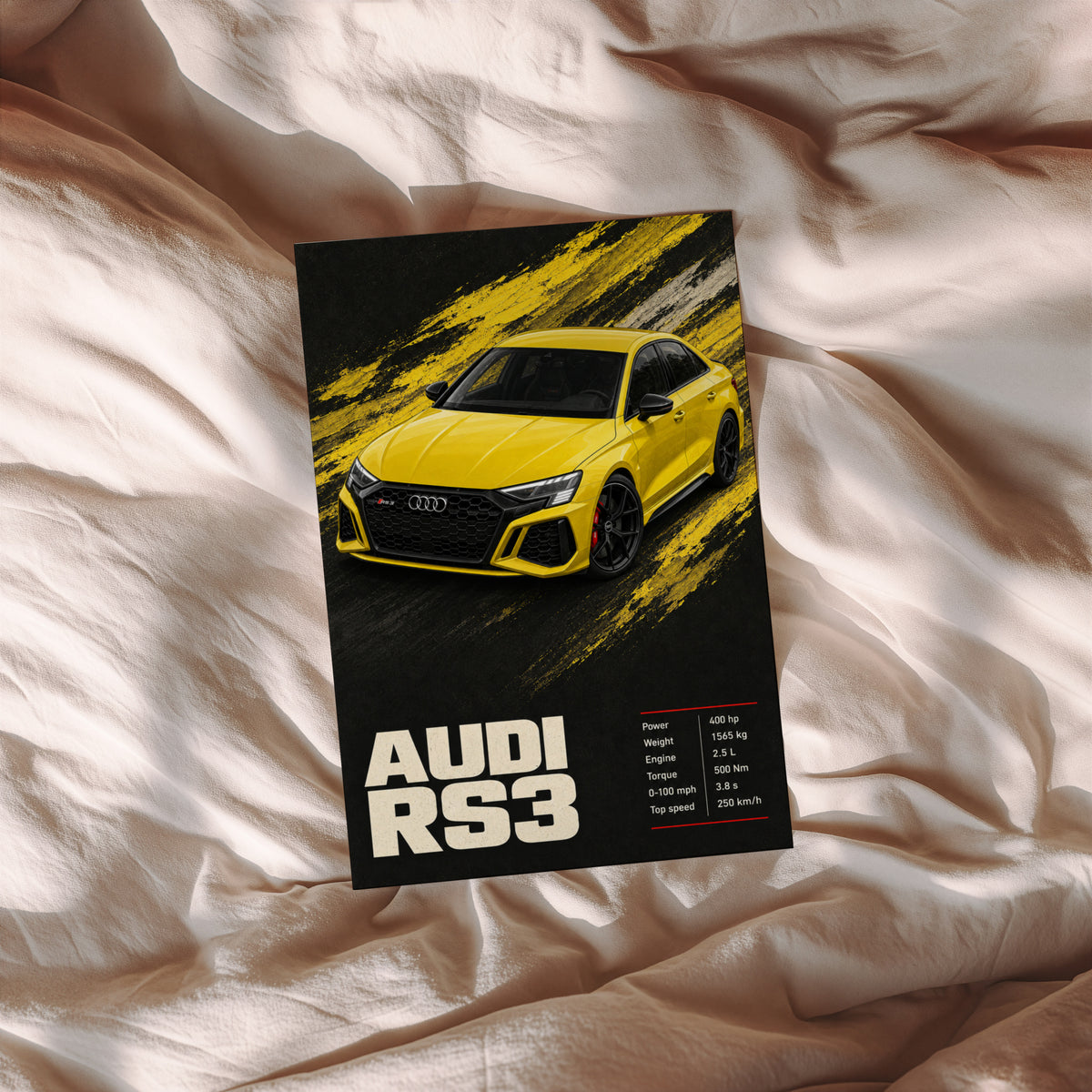 Vintage Audi RS3 Car Print, Garage Wall Art