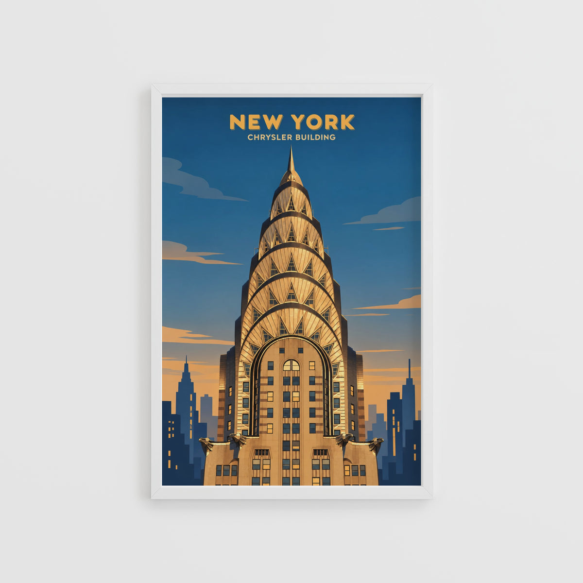 Vintage Chrysler Building Poster, New York Wall Art Print