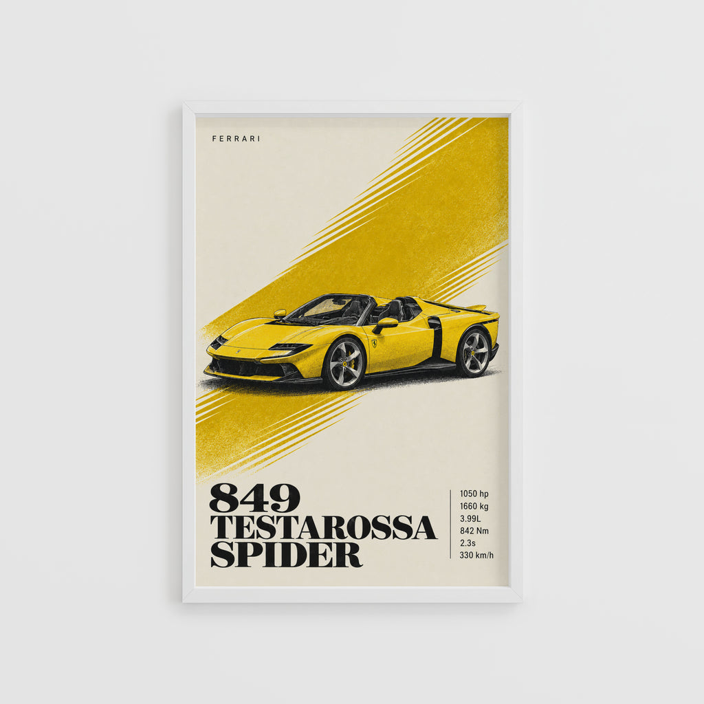 Vintage Ferrari Testarossa Spider Print, Car Wall Art