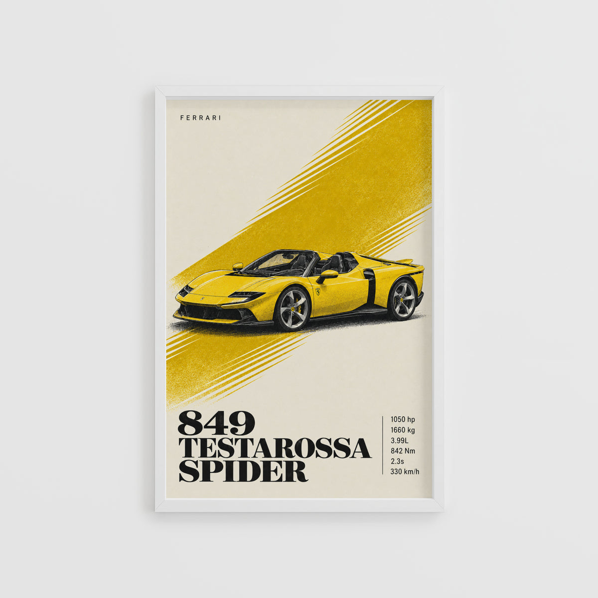 Vintage Ferrari Testarossa Spider Print, Car Wall Art