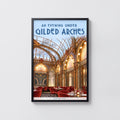 Vintage Art Deco Restaurant Poster, Gilded Arches Wall Art
