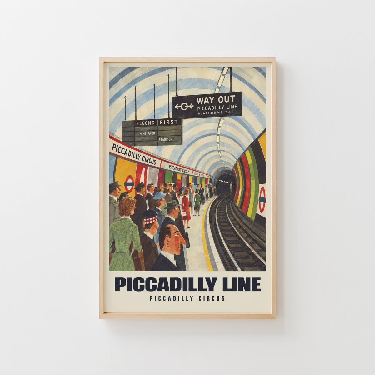 Vintage Piccadilly Circus Poster, London Underground Print