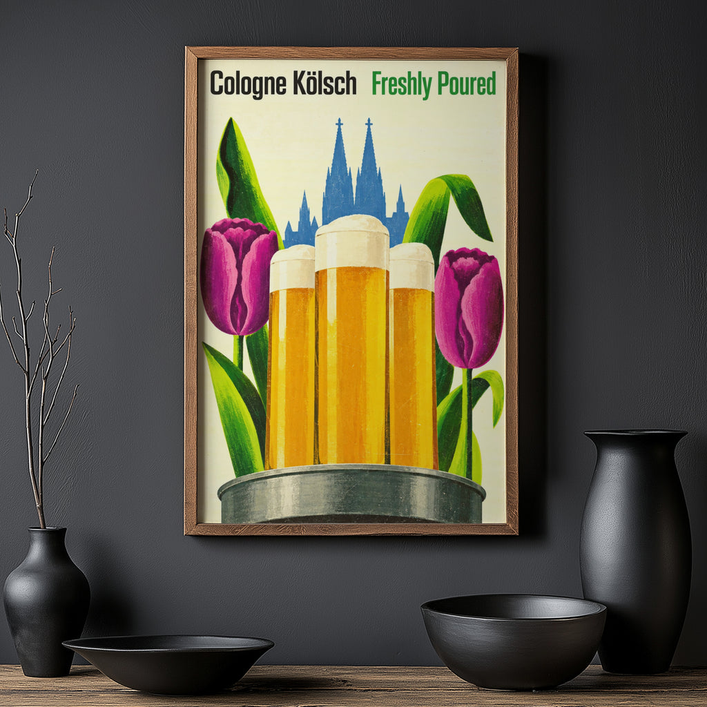 Vintage Cologne Kolsch Beer Print, Tulip Poster