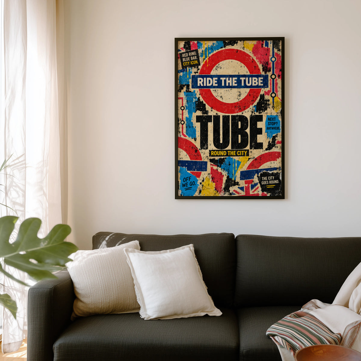 Vintage London Tube Poster, Underground Wall Art, Print