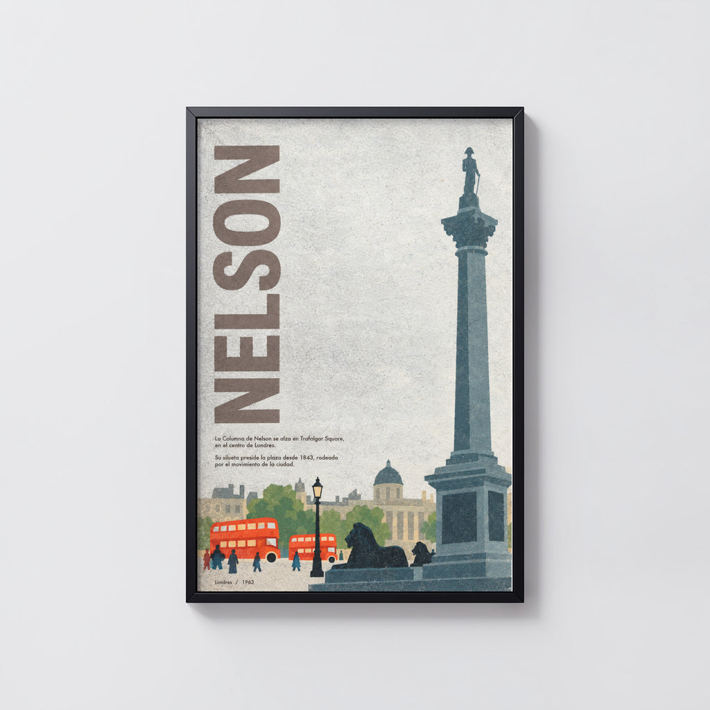 Vintage Nelson's Column Poster, London Wall Art Print