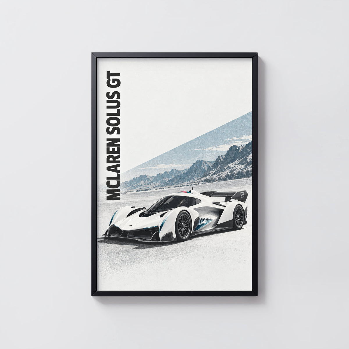 Vintage McLaren Solus GT Print, Car Wall Art