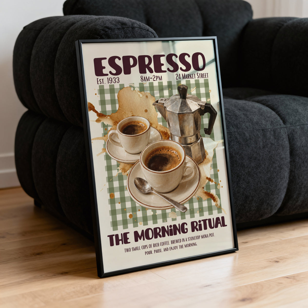 Vintage Espresso Print, Coffee Poster, Kitchen Wall Art