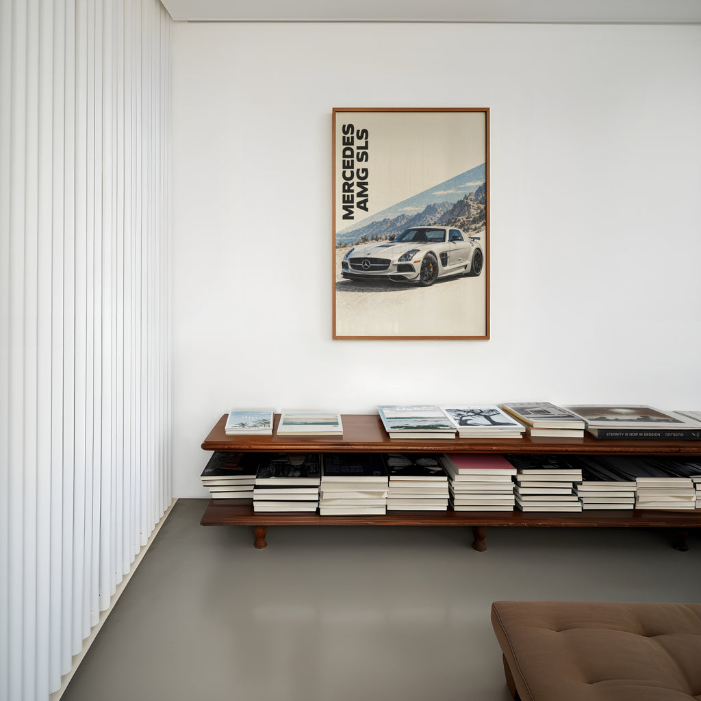 Vintage Mercedes AMG SLS Print, Car Poster, Wall Art