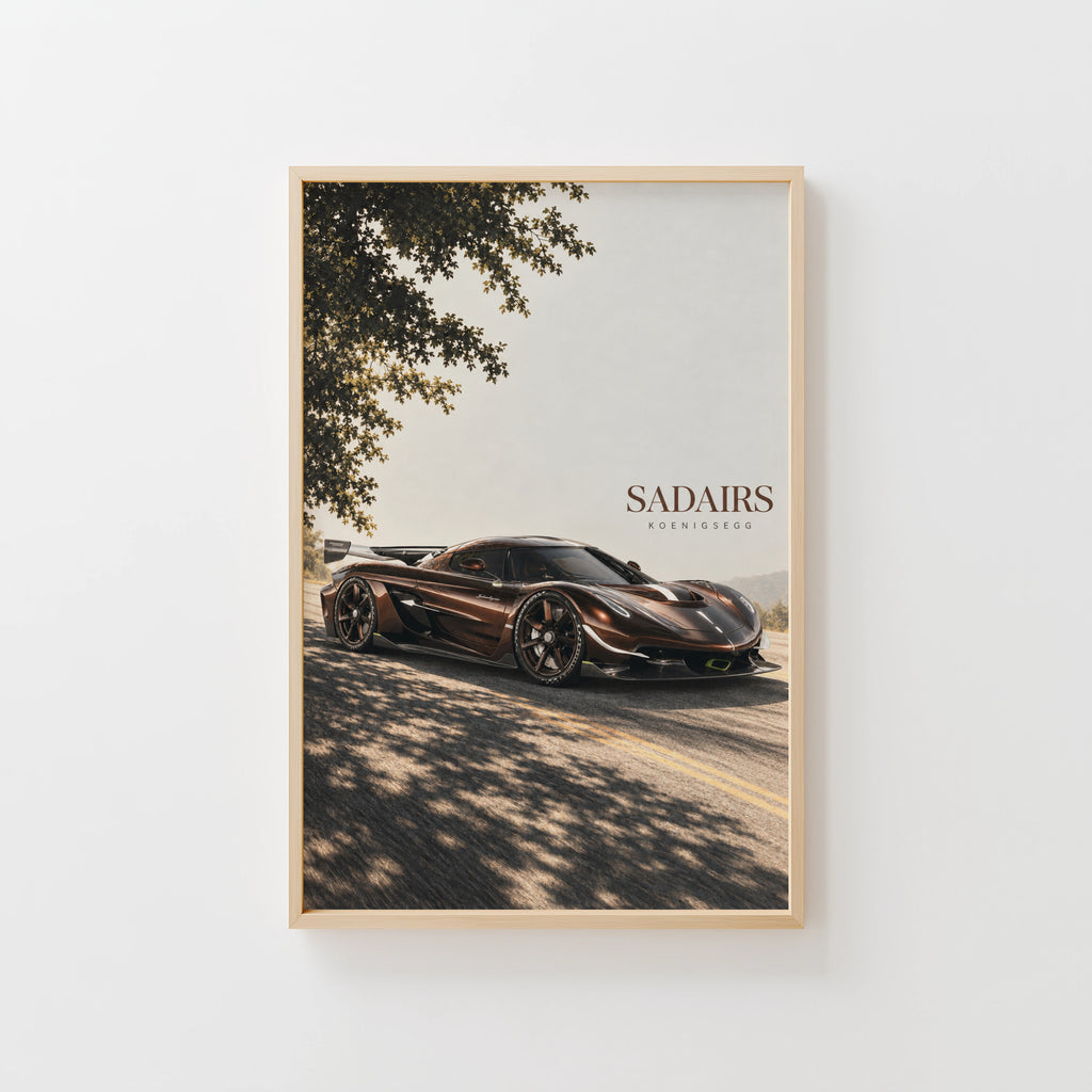 Vintage Koenigsegg Print, Hypercar Wall Art
