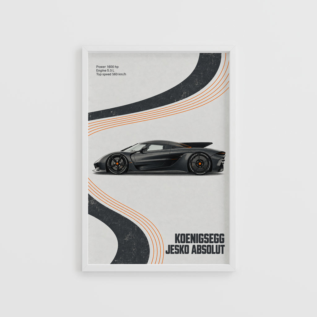 Vintage Koenigsegg Jesko Absolut Print, Supercar