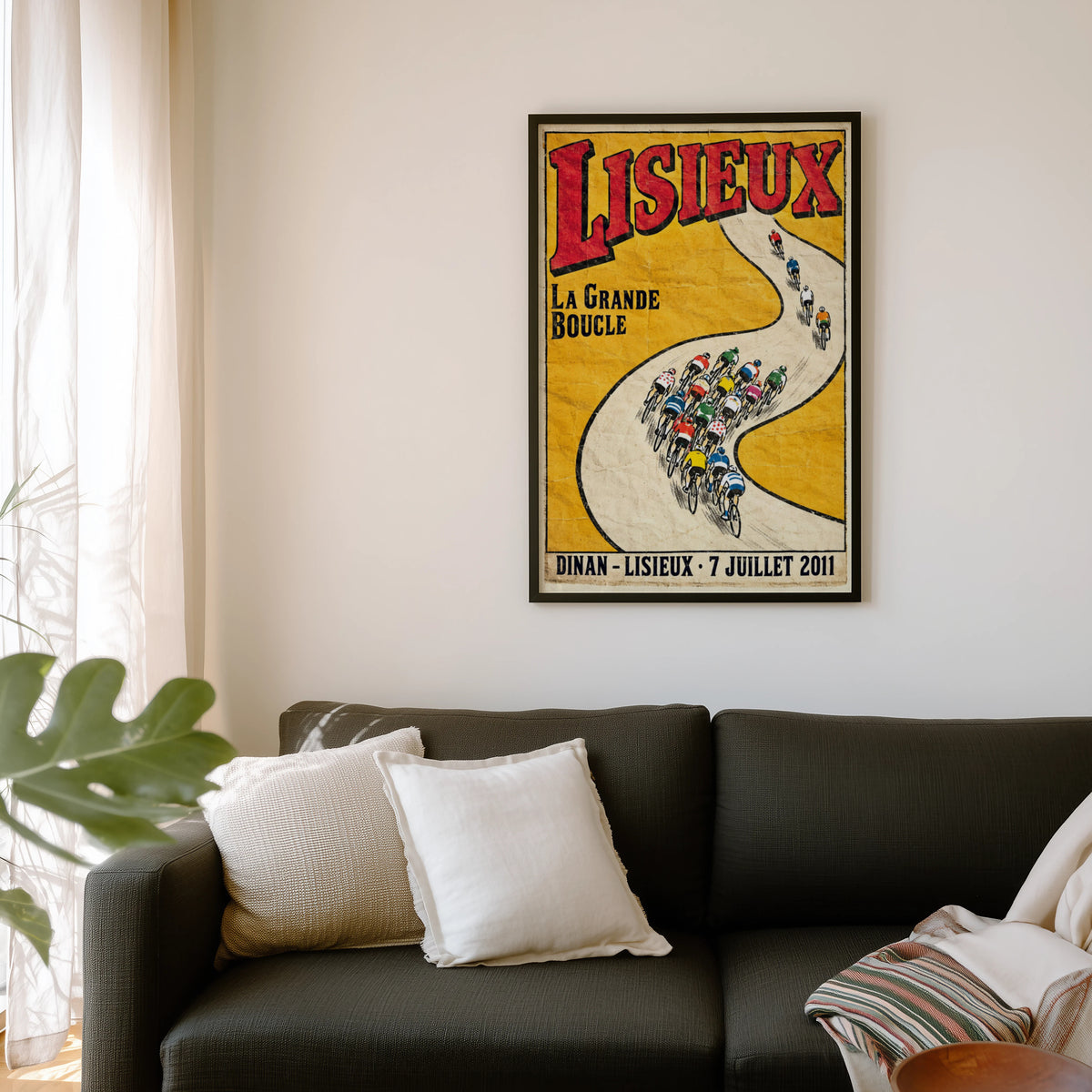 Vintage Lisieux Cycling Poster, Tour de France Wall Art