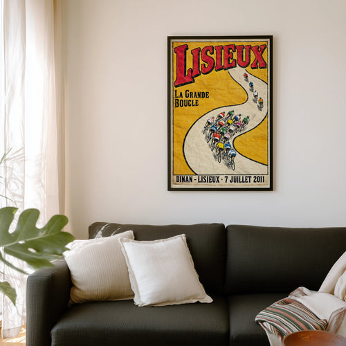 Vintage Lisieux Cycling Poster, Tour de France Wall Art