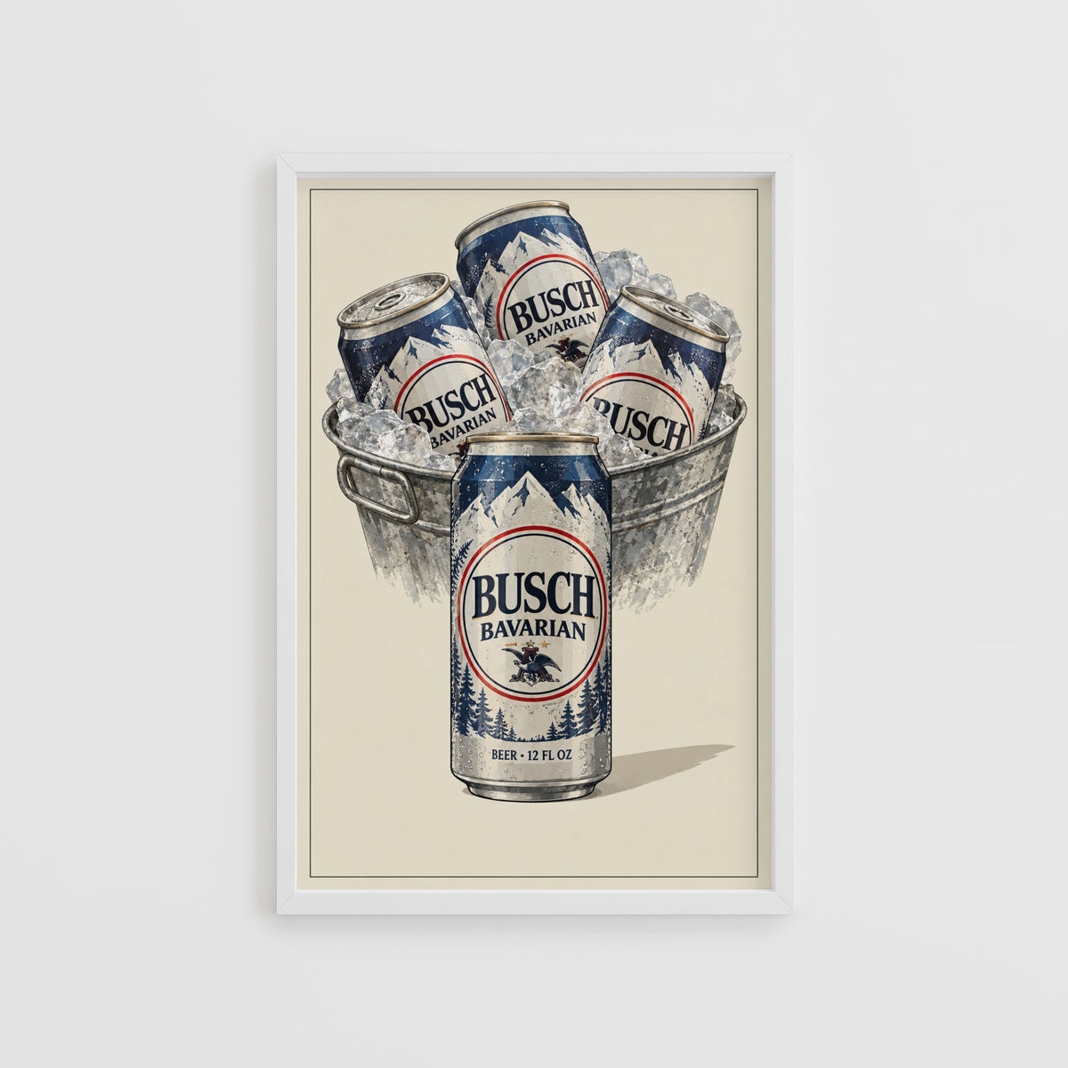 Vintage Busch Bavarian Beer Print, Bar Poster Wall Art