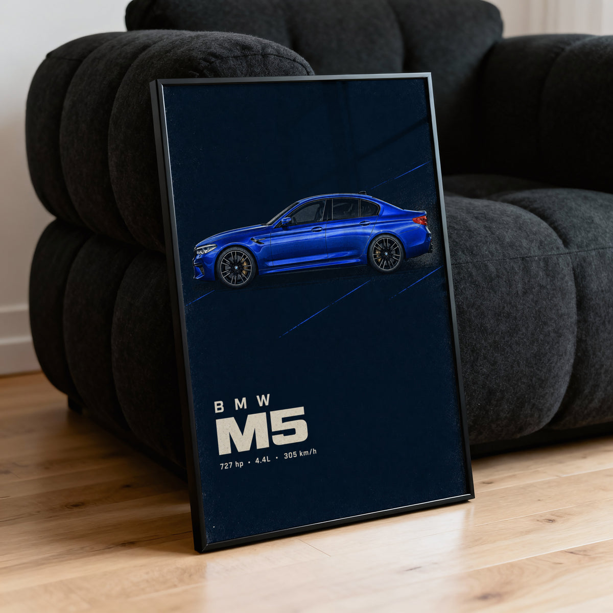 Vintage BMW M5 Car Print, Garage Wall Art