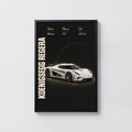 Vintage Koenigsegg Regera Print, Supercar Wall Art