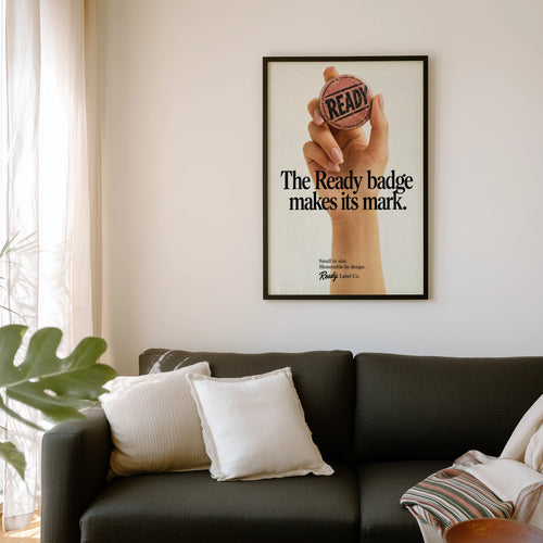 Vintage Badge Advert Poster, Retro Typography Wall Art Print