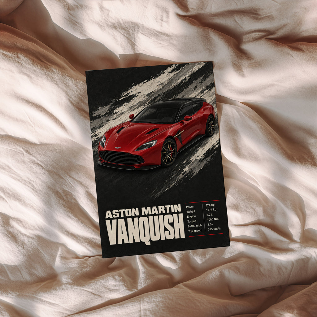 Vintage Aston Martin Vanquish Print, Car Wall Art