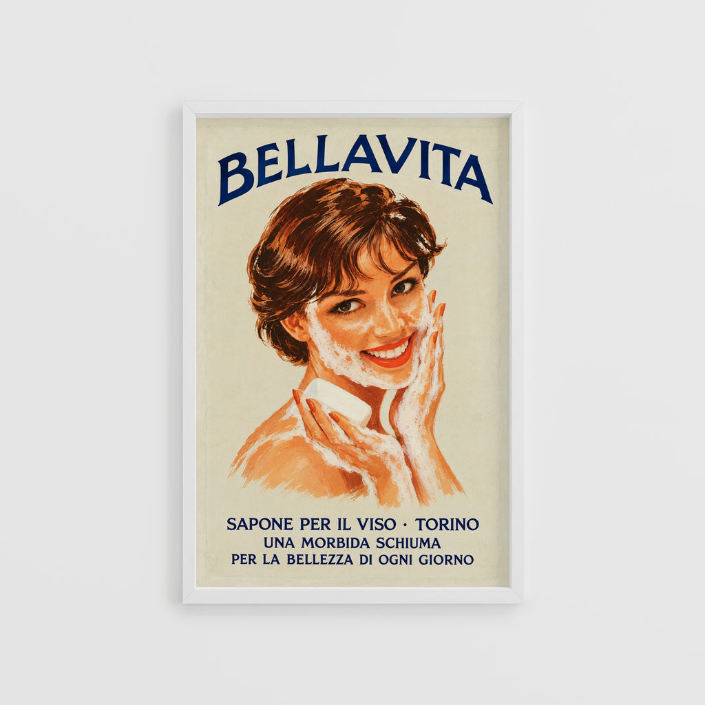 Vintage Italian Soap Advert Poster, Retro Wall Art