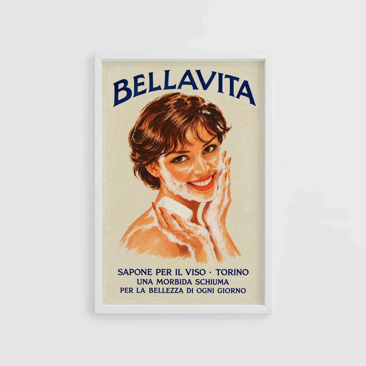 Vintage Italian Soap Advert Poster, Retro Wall Art