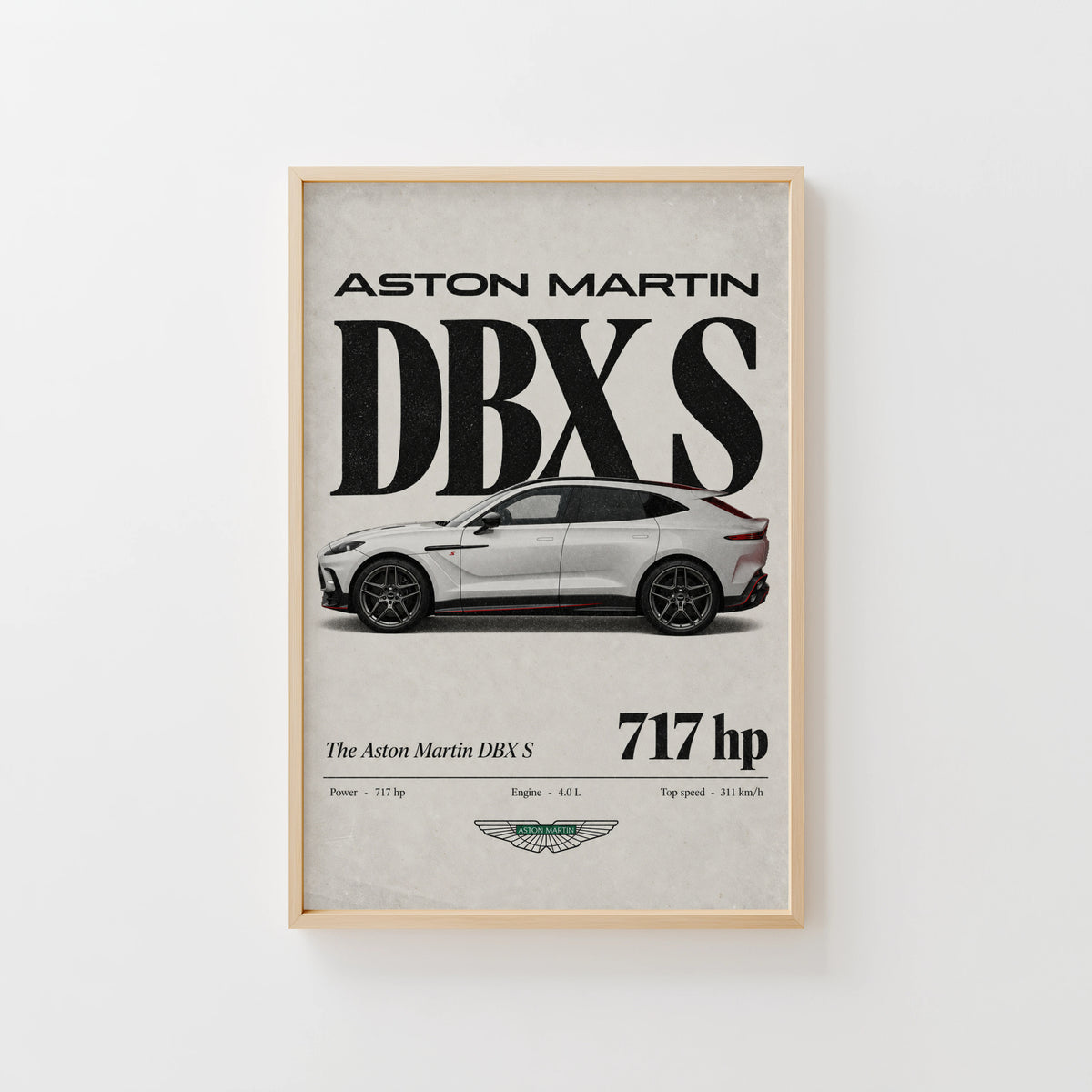 Vintage Aston Martin DBX S Print, Car Poster, Wall Art